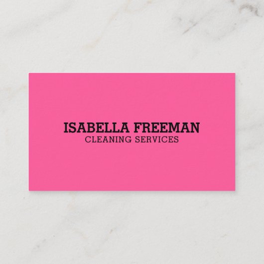 ブラミニマルック&ピンクのメイドハウスクリーニングサービス 名刺 (裏面)