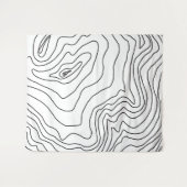 ブラミニマルック&ホワイトラインアートのモダンデザイン タペストリー (正面(横))