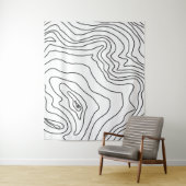 ブラミニマルック&ホワイトラインアートのモダンデザイン タペストリー (インサイチュ)