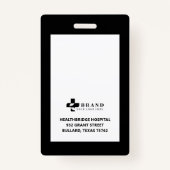 ブラミニマルッ縁どクフレームの医療写真IDとロゴ バッジ (裏面)