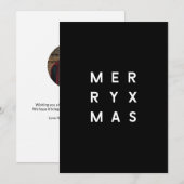 ブラミニマルモダンックタイポグラフィフォトメリークリスマス シーズンカード (正面/裏面)