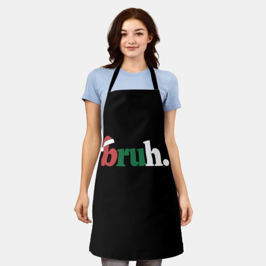 ブラミームおもしろいことわざブログリーティングクリスマス エプロン (着用した状態)