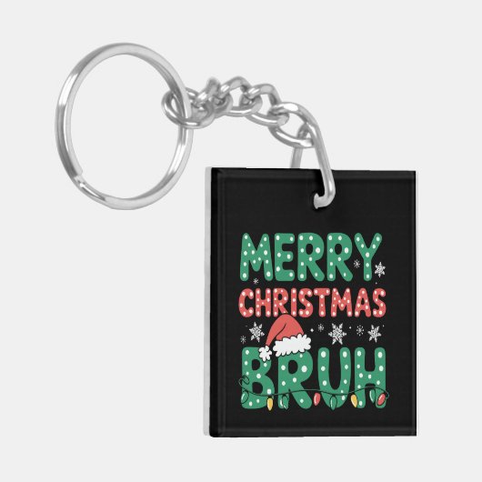 ブラミームおもしろいことわざブログリーティングクリスマス キーホルダー (正面左)