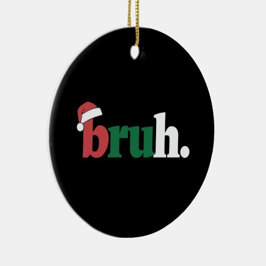 ブラミームおもしろいことわざブログリーティングクリスマス セラミックオーナメント (右)