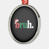 ブラミームおもしろいことわざブログリーティングクリスマス メタルオーナメント (左)