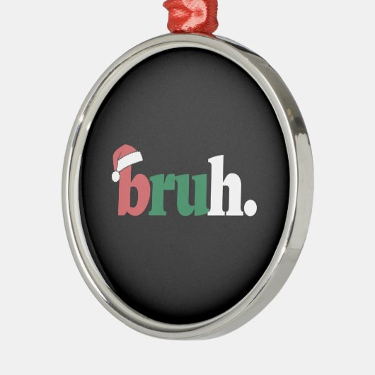 ブラミームおもしろいことわざブログリーティングクリスマス メタルオーナメント (左)