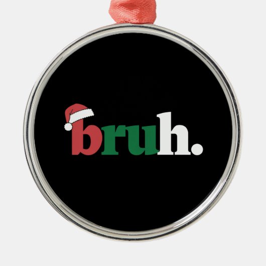 ブラミームおもしろいことわざブログリーティングクリスマス メタルオーナメント (正面)