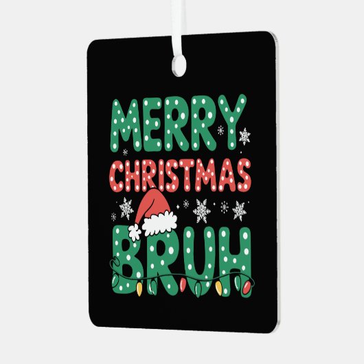 ブラミームおもしろいことわざブログリーティングクリスマス メタルオーナメント (正面左)