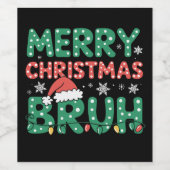 ブラミームおもしろいことわざブログリーティングクリスマス ワインラベル (シングルラベル)