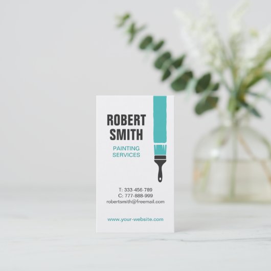 ブラモダンシと絵を描縦型名刺 名刺 (スタンド正面)