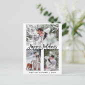 ブラモダンシスクリプトハッピーホリデー3フォトホリデー ポストカード (スタンド正面)