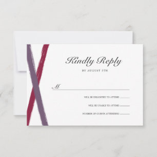 ブラモダンシストローク結婚RSVP ラベンダー·ベリー 出欠カード