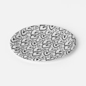 ブラモダンシハート白黒パターン ペーパープレート (アングル)