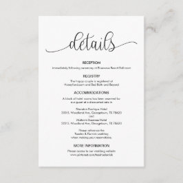 ブラモダンックハンドレターデザイン、結婚の詳細 エンクロージャーカード