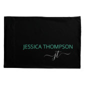 ブラモダンックピンシンプルクスクリプトモノグラム名 枕カバー (裏面)