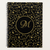 ブラモダンック金ゴールドグリッターフガーリーラワー プランナー手帳 (正面)