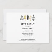 ブラモダンック&金ゴールドクリスマスツリーパターン 招待状 (正面)