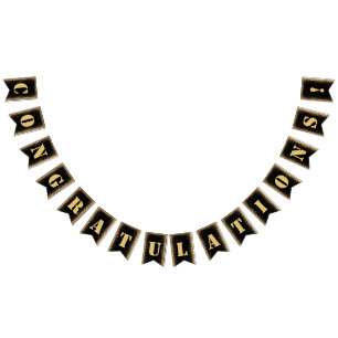 ブラモダンック&金ゴールドグリッター婚約パーティバント バンティングフラッグ