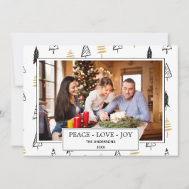 ブラモダンック&金ゴールドピースラブジョイクリスマスツリー シーズンカード