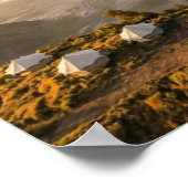 ブラモ山の日の出 空撮 火山 ラグジュアリー 壁画 ポスター (角)