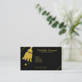 ブラユニークック&金ゴールドメイドハウス清掃サービス 名刺 (スタンド正面)