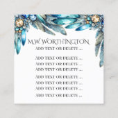 ブラリング・バーズ・テーマ・スクエアの配布物または名刺 スクエア名刺 (裏面)