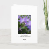 ブラリーパープル花の写真悔やみや弔慰 カード (裏面)
