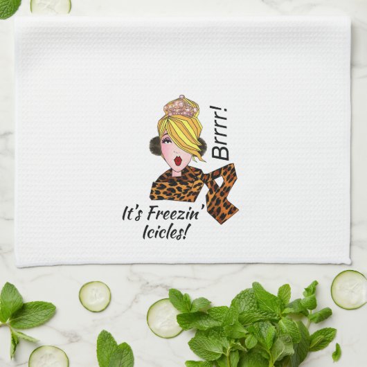 「ブラル – フリージンの氷柱だ！」 キッチンタオル (折り畳み)