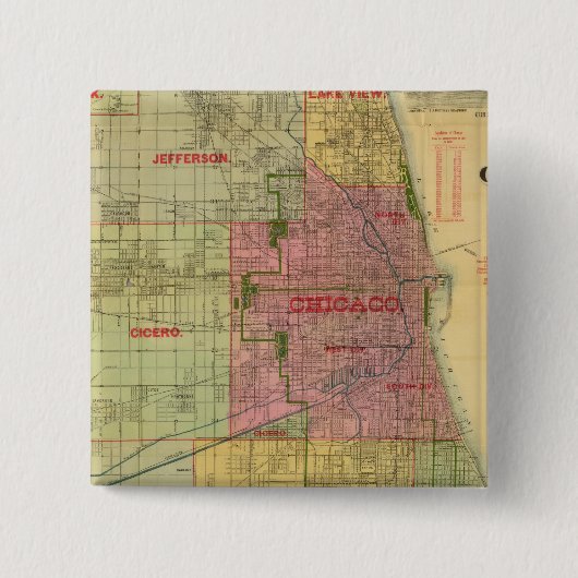 ブランカードのシカゴと環境地図 缶バッジ (正面)