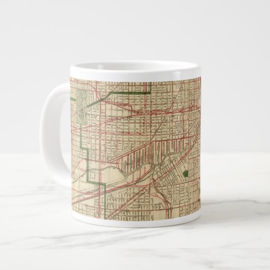 ブランカードのシカゴ地図 ジャンボコーヒーマグカップ (正面左)