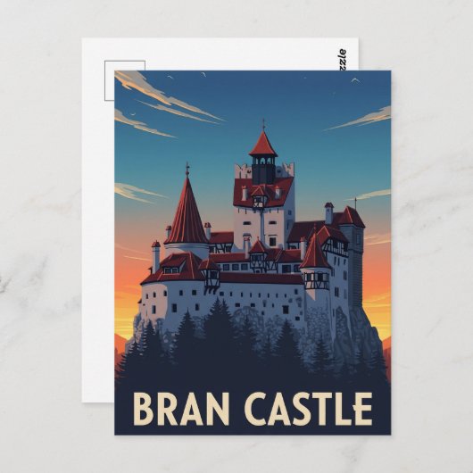 ブランキャッスルルーマニアの夕日 ポストカード (正面/裏面)