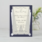 ブランキーアールデコインブルーフォイル招待状 箔招待状 (立ち正面)