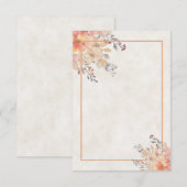 ブランクの予算 杏の水彩花柄のウェディング（ドレス） イン 招待状 (正面/裏面)