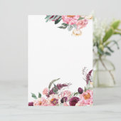 ブランクの招待状 ブラッシュピンク ワインレッド 牡丹 ローズ 招待状 (スタンド正面)