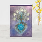 ブランクの挨拶状生命の樹 カード (黄色い花)