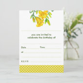 ブランクウォーターカラーイエローデイリリー ポルカドット 招待状 (スタンド正面)