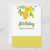 ブランクウォーターカラーイエローデイリリー ポルカドット 招待状 (裏面)