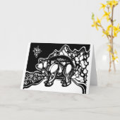 ブランククリスマスカード - クマ カード (黄色い花)