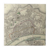 ブランクフルトドイツ(1837年)のヴィンテージの地図 タイル (正面)