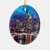 ブランクフルト主要なドイツ- Mainhattanのスカイライン セラミックオーナメント (右)