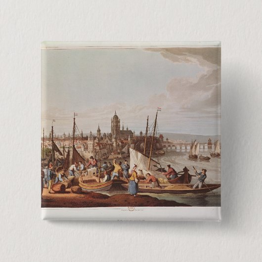 ブランクフルト1814年の眺め 缶バッジ (正面)