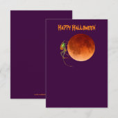 ブランクブラッドムーンスパイダーハロウィンパーティー招待状 招待状 (正面/裏面)