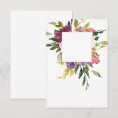 ブランク予算 ワインレッドとパープルの花のウェディング 招待状 (正面/裏面)