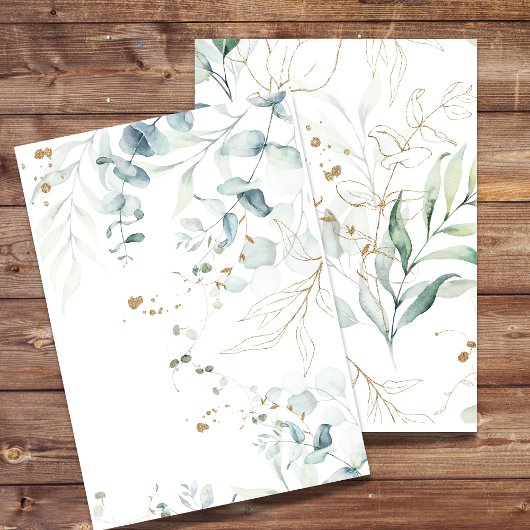 ブランク招待状 ユーカリグリーン, ゴールドスワール 招待状