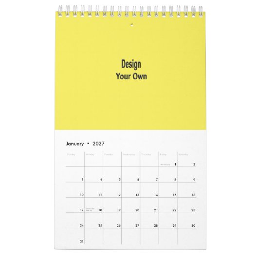 ブランク カレンダー (1月 2027)