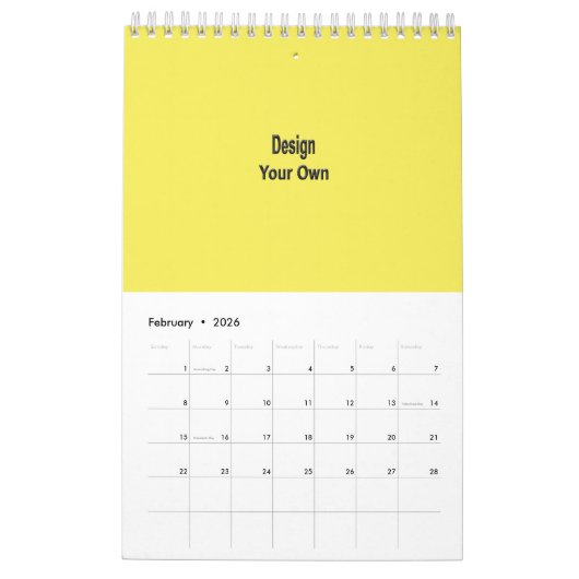 ブランク カレンダー (2月 2026)