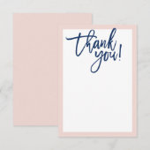 ブランク サンクユー 手書き文字 ぼかし ネイビー サンキューカード (正面/裏面)