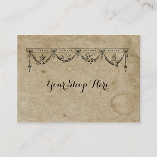 ブランク シーズン & チェルブ アンティーク ステンド 1880 年代の紙 名刺 (正面)