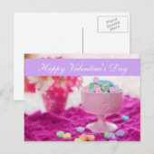 ブランク- "ハッピーバレンタインデー"キャンデーのハート シーズンポストカード (正面/裏面)