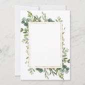 ブランク ボタニカル ゴールド グリーン 招待状 (正面)